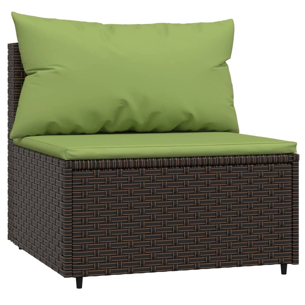 Patio Middle Sofa Brown PE rattan Medium Adjustable Feet