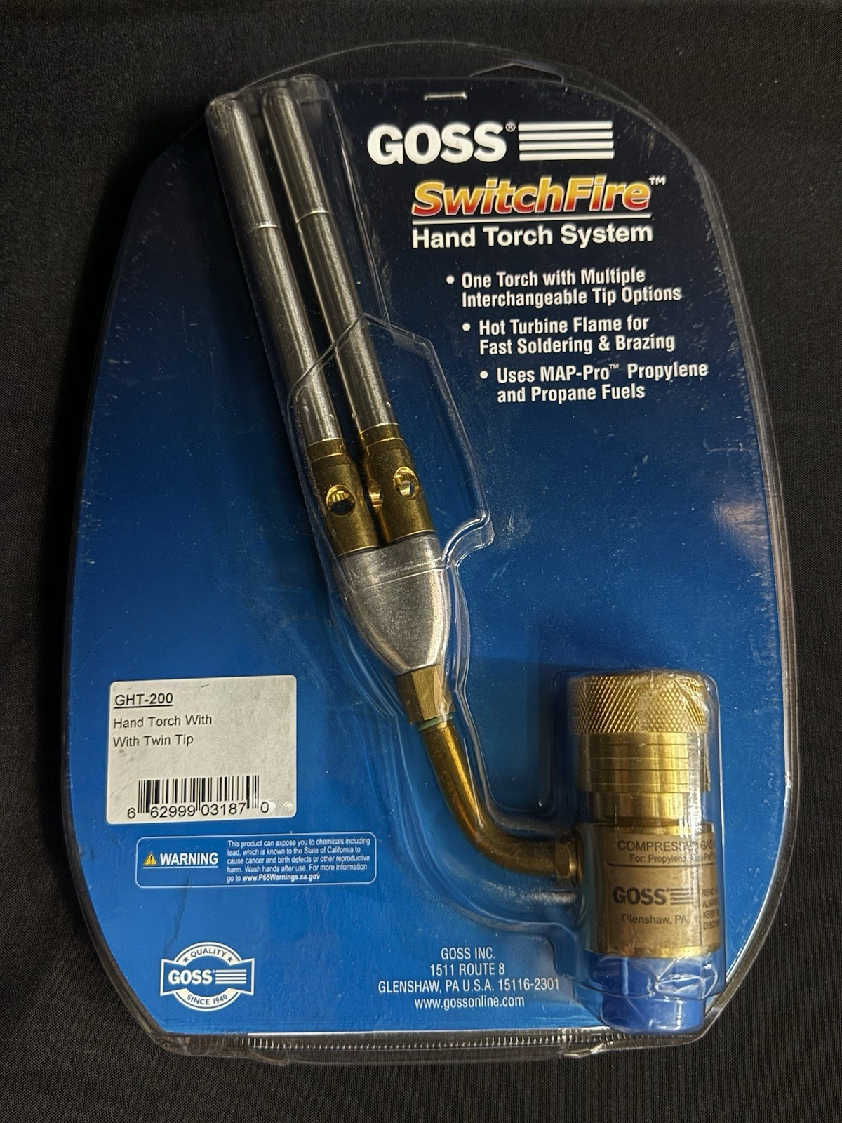 Goss SwitchFire GHT-200 Hand Torch with Twin Tip – Precision Heating Tool