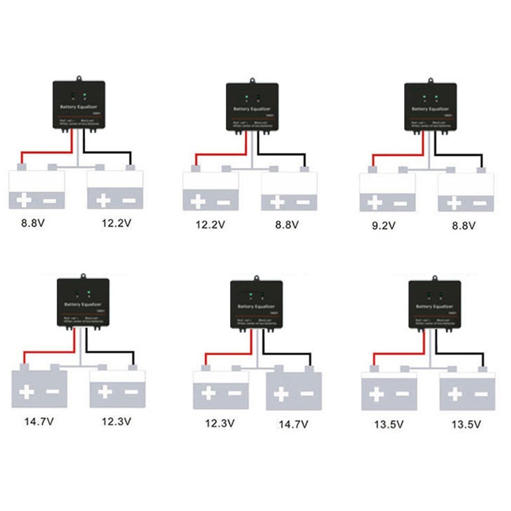 24V Battery Cell Balancer for 2x12 Volt Cells Active Voltage Controller
