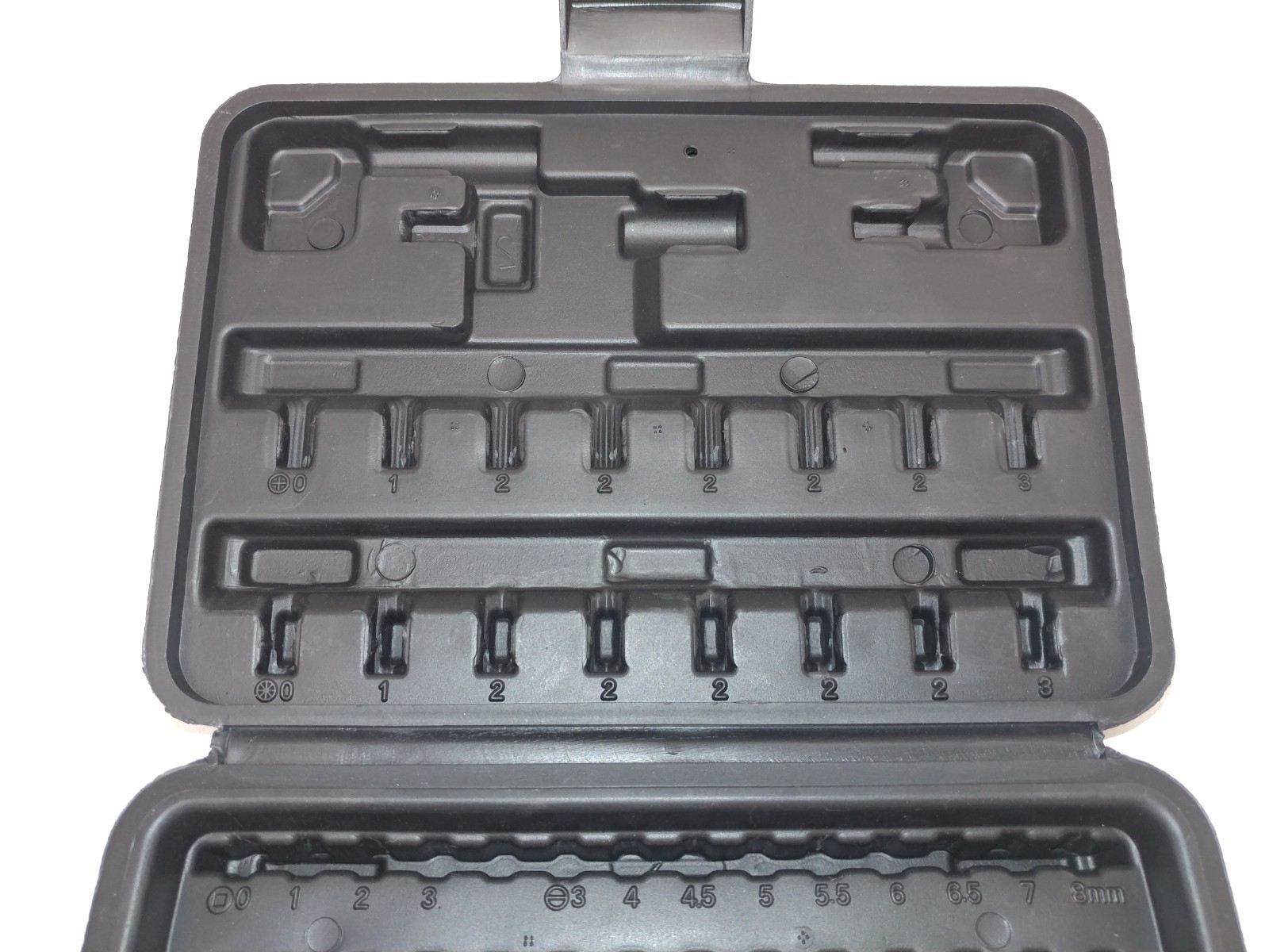 Black Box For 100 1/4" Bit Organizer Plastic Case Box Empty Screwdriver Bits