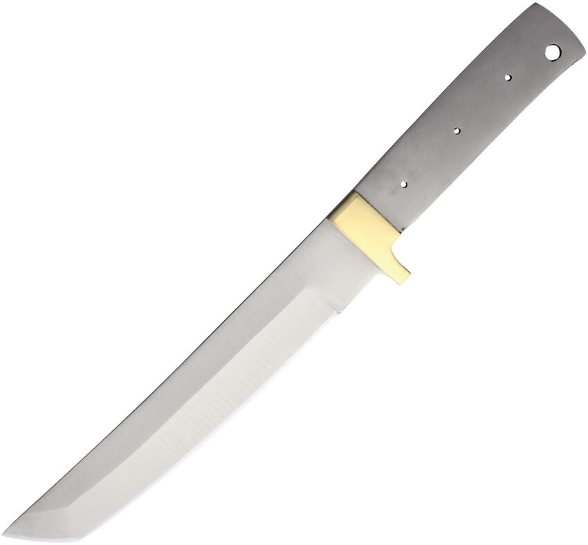 Knifemaking  7.25" Stainless Tanto Blade One-Piece Construction w/Brass Guard