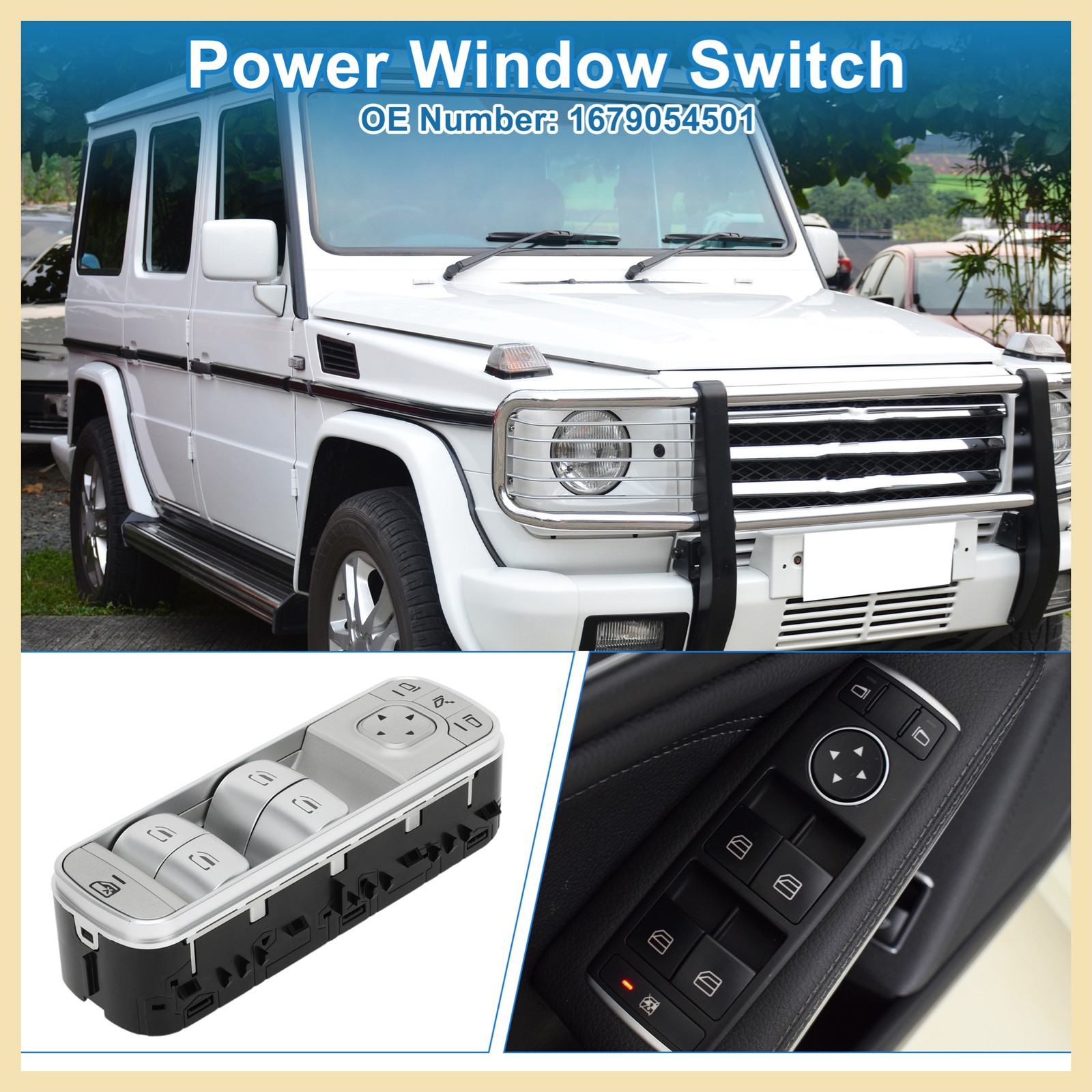 Front Driver Side Power Window Switch for GLE-Class 2019-2022 G-Class/GLS-Class