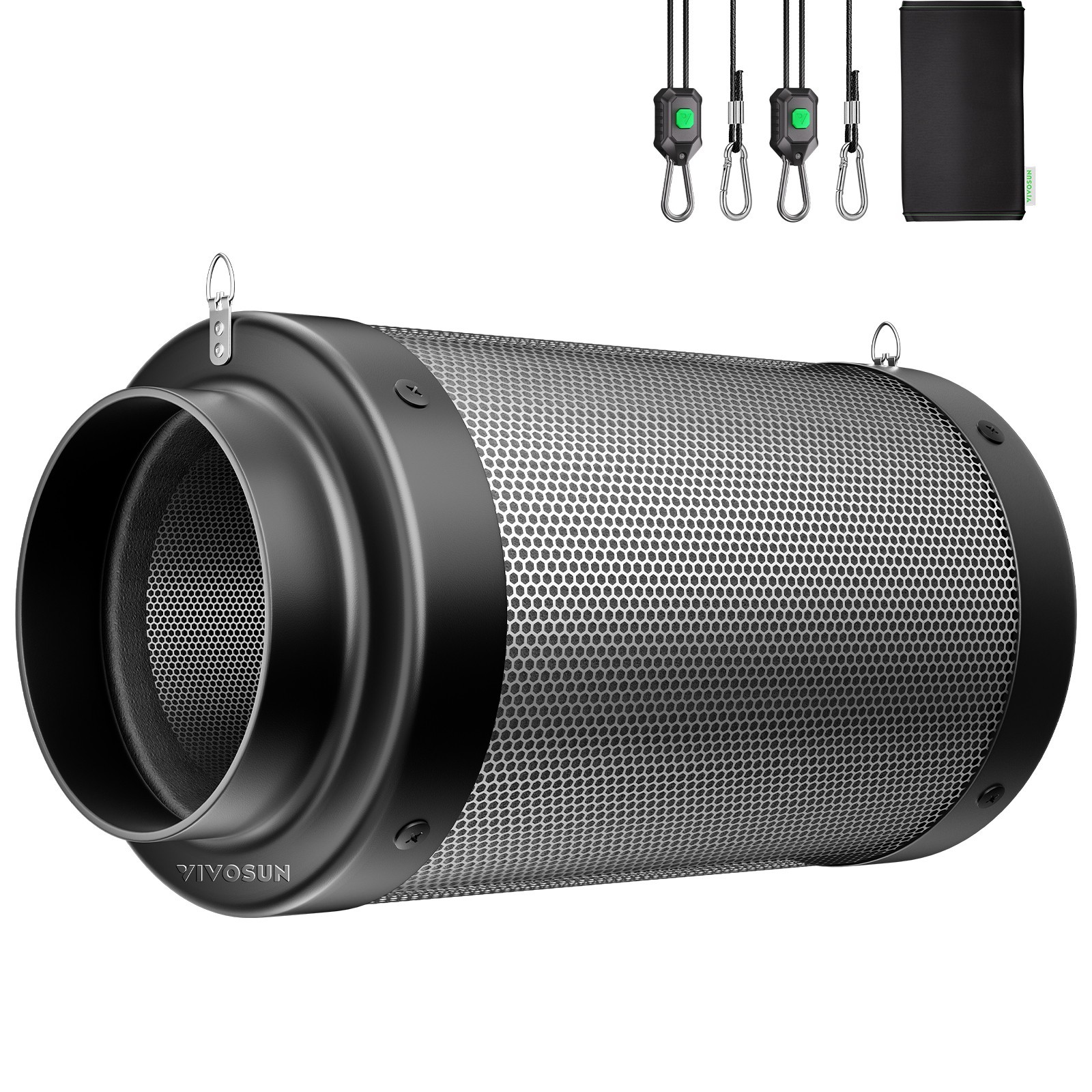 VIVOSUN 8" 850CFM Air Carbon Filter Odor Control Australia Charcoal w/ Prefilter