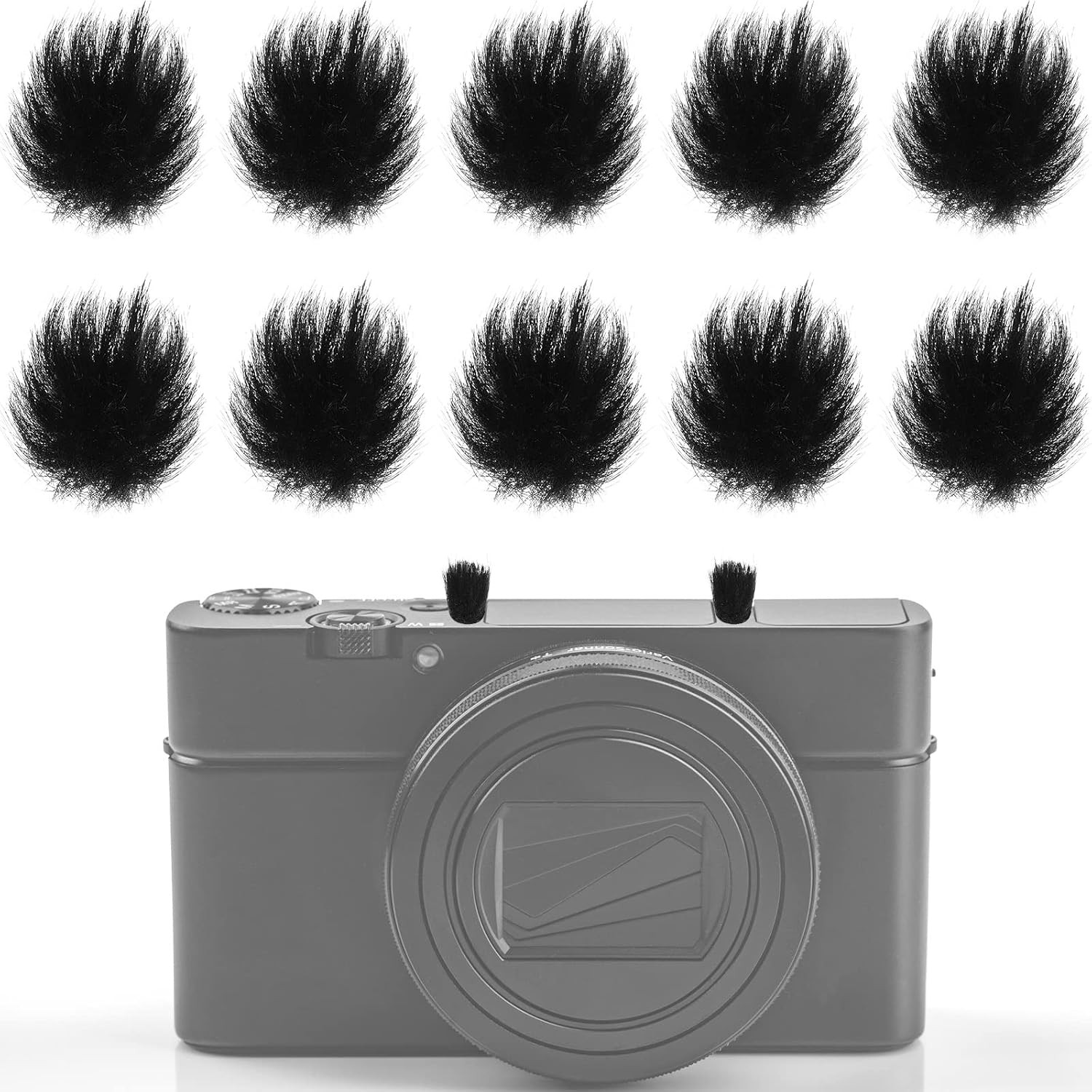 Nezyo 10 Pcs Camera Mic Windscreen Wind Muff Built in Microphone Camera Muff Com