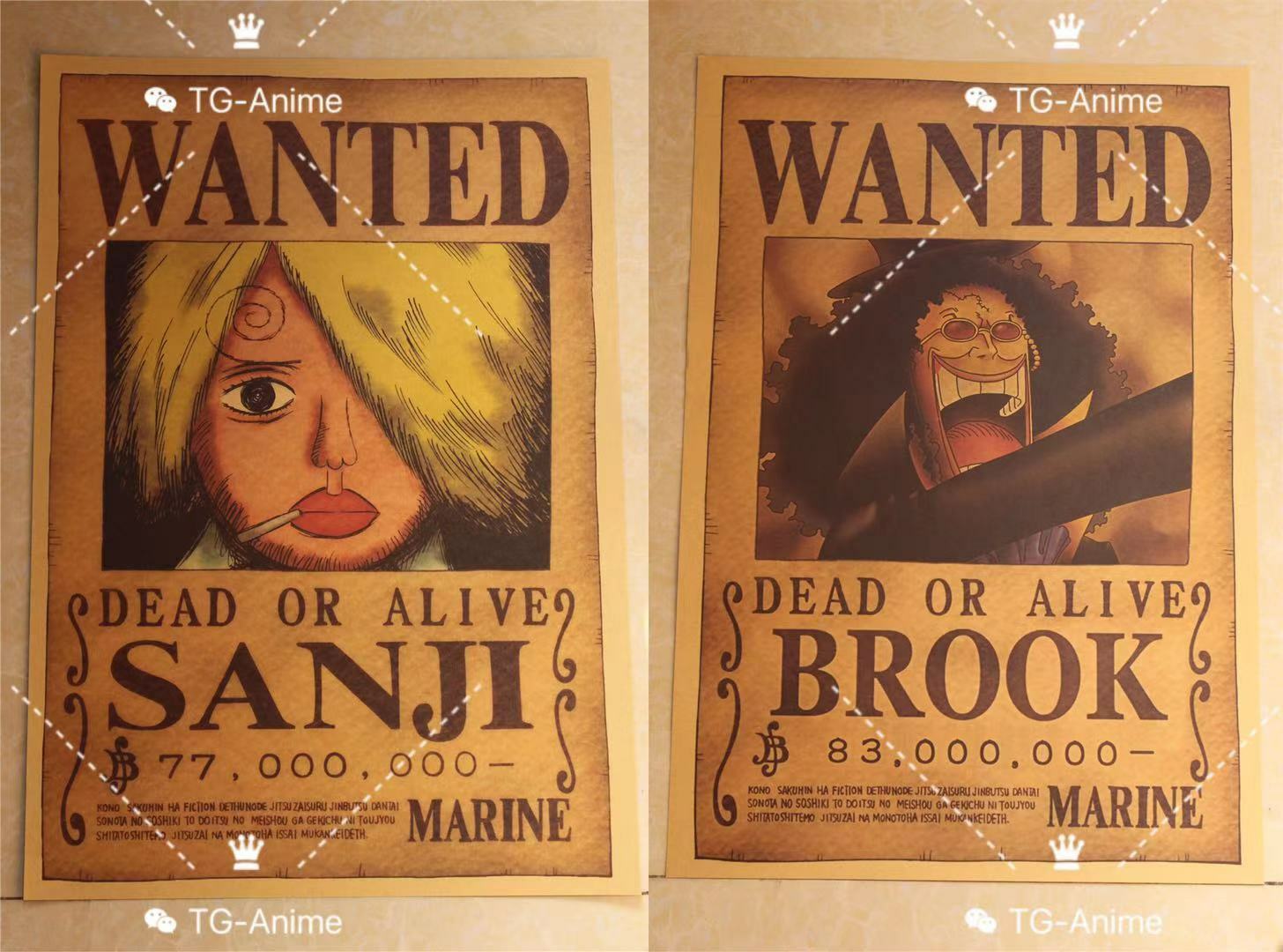 One Piece Retro Wanted Posters Straw Hat Crew HIGH QUALITY Anime Wano Bounties