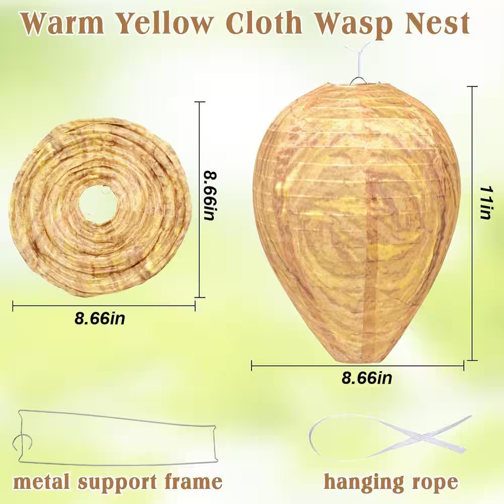 Outdoor/Indoor Hanging Wasp Nest Decoy-Waterproof Effective Deterrent Bee Hornet