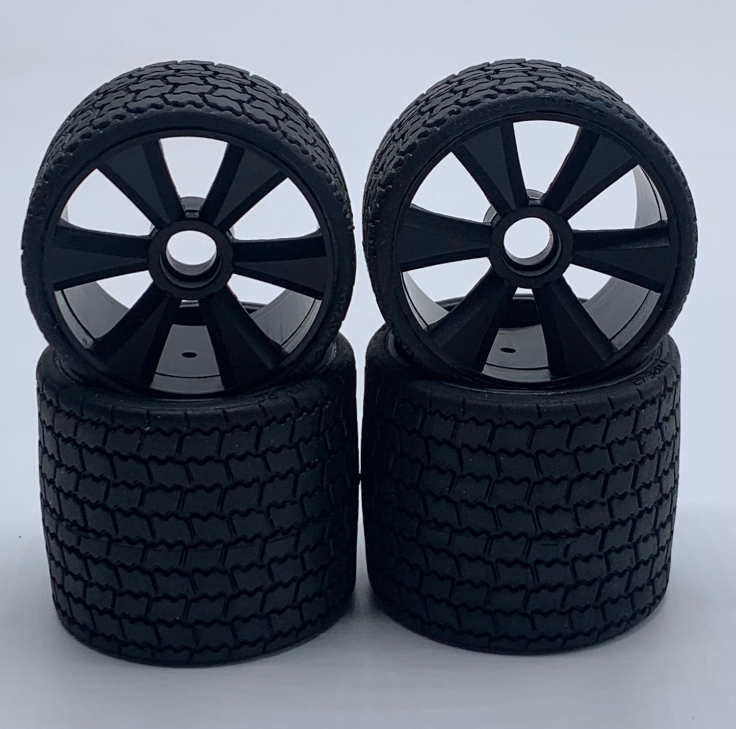 Gravity RC GRC142B - GR12 Type 12 Rubber 1/12 Tires, Black Wheel (4)