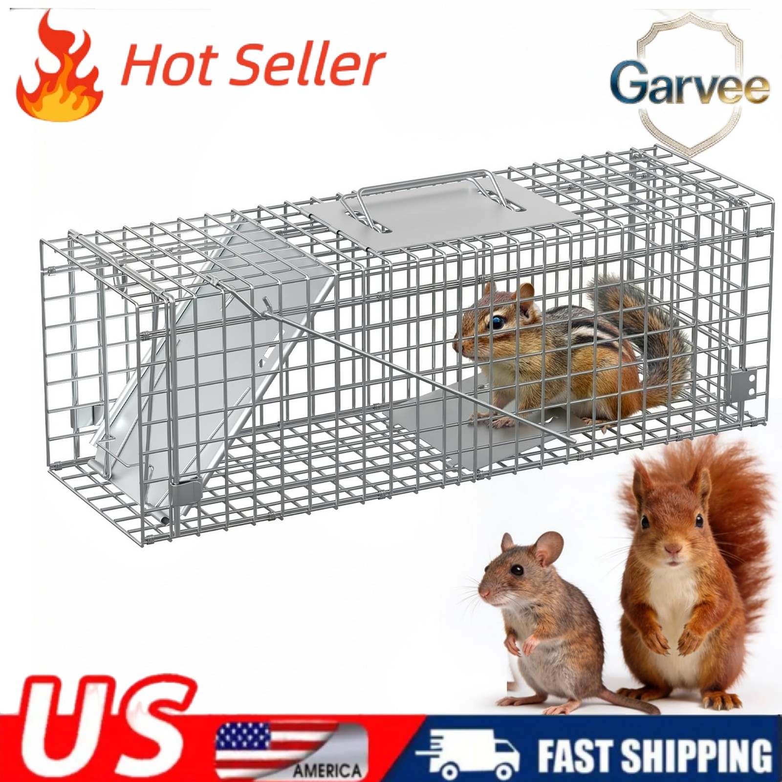 Cat Raccoon Rabbit Live Trap Extra Large Rodent Cage 24-42 Inch