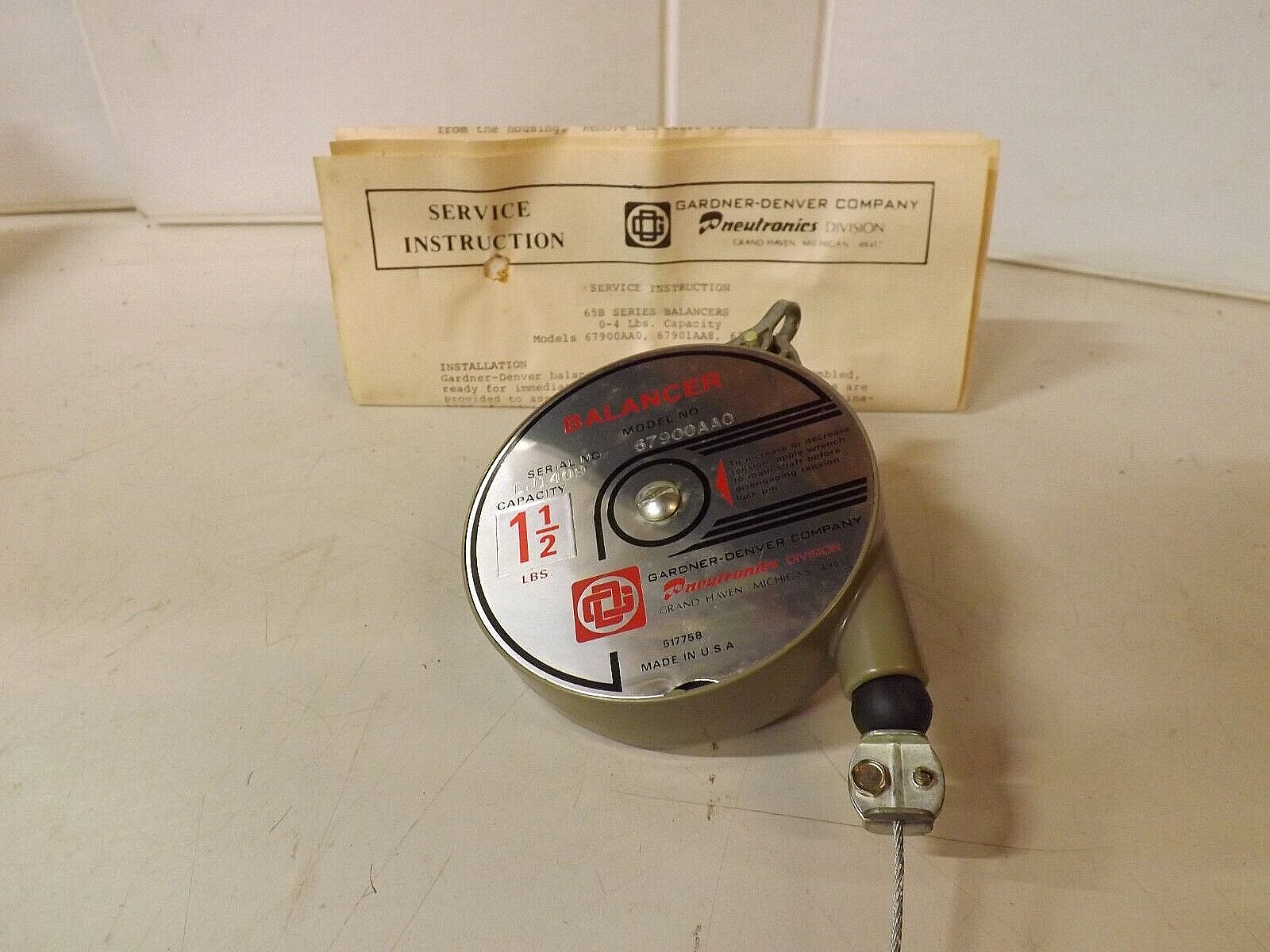 GARDNER-DENVER 65B Series Balancer 1.5 lb. Capacity Model 67900AA0