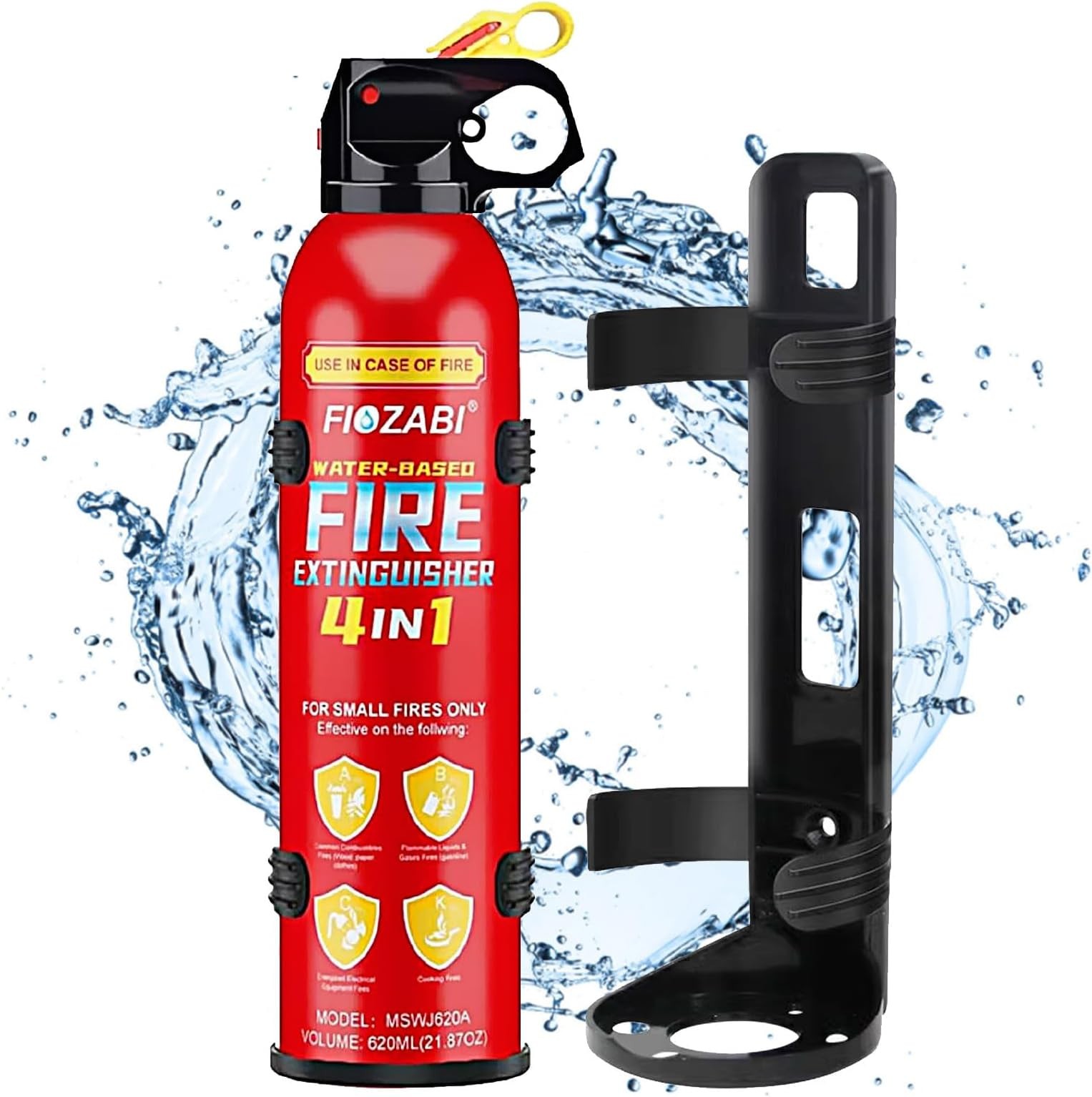 1 PACK Portable Fire Extinguisher Spray 4 in-1 With Bracket for The House/Car...