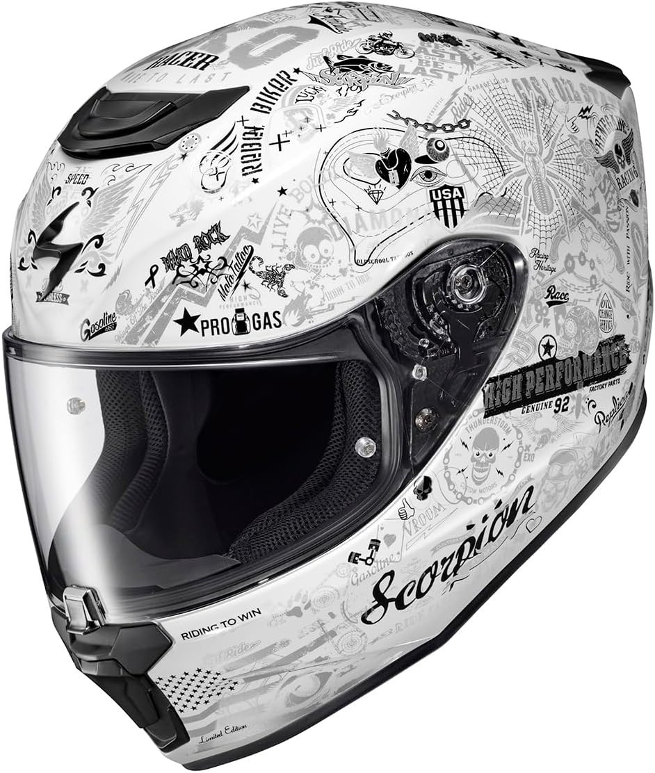 NEW Scorpion EXO R330 SHAKE 2 Full Face Motorcycle Street Helmet White All Sizes