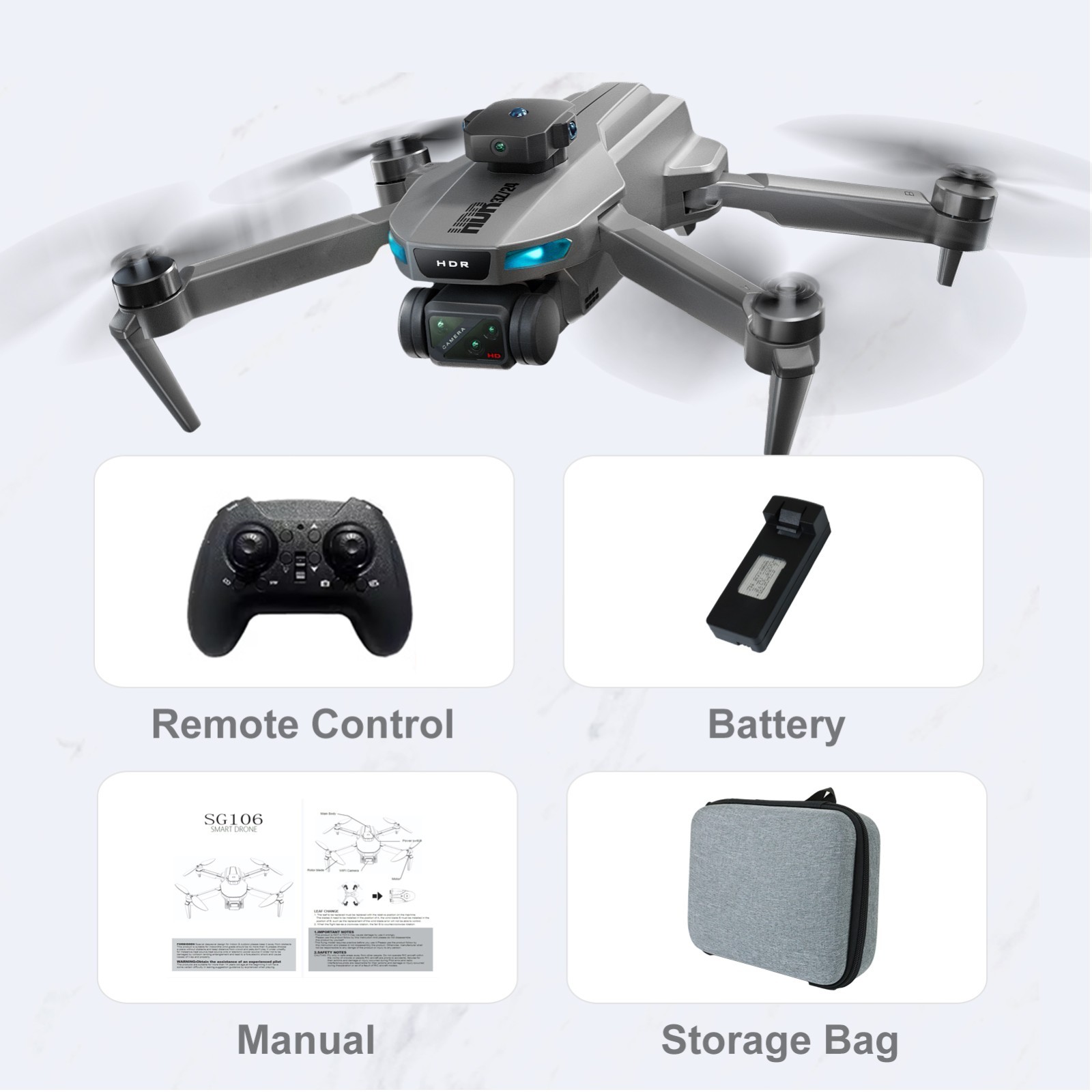1080P Dual Camera Drone with Obstacle Avoidance, Optical Flow Altitude Hold