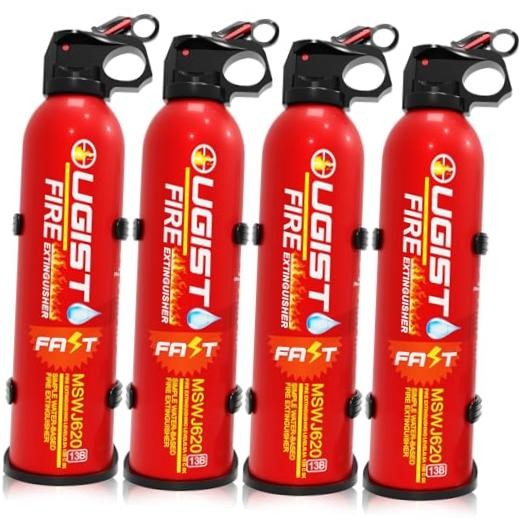Multipurpose Fire Extinguisher (4 Pack, 21oz Each) with Wall Mount 4PCS