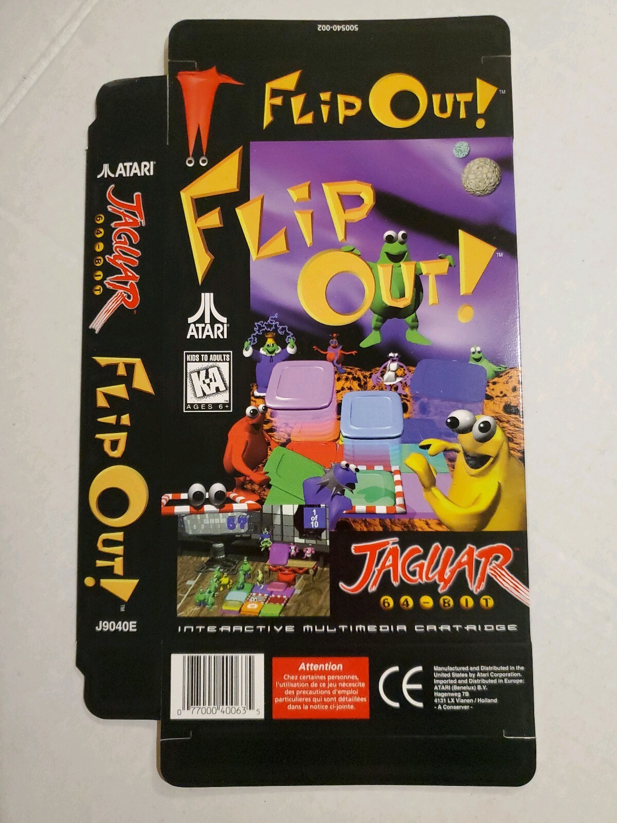 FLIP OUT Atari Jaguar EMPTY Display Box New NEVER FOLDED OR USED