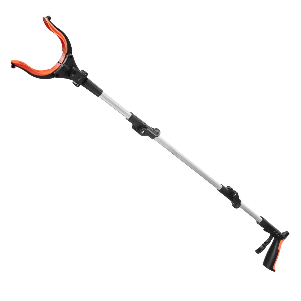 43" Foldable Reacher Grabber Tool with Rotating Head & Magnetic LED Light