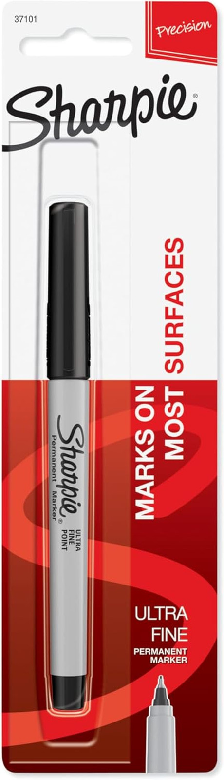 Permanent Marker, Ultra Fine Point, Black, 1 Count