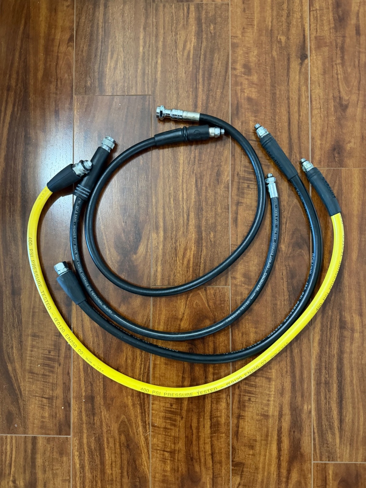 Lot of 4 Scuba High & Low Pressure Hoses Power Inflator Diving Gear Oceanic