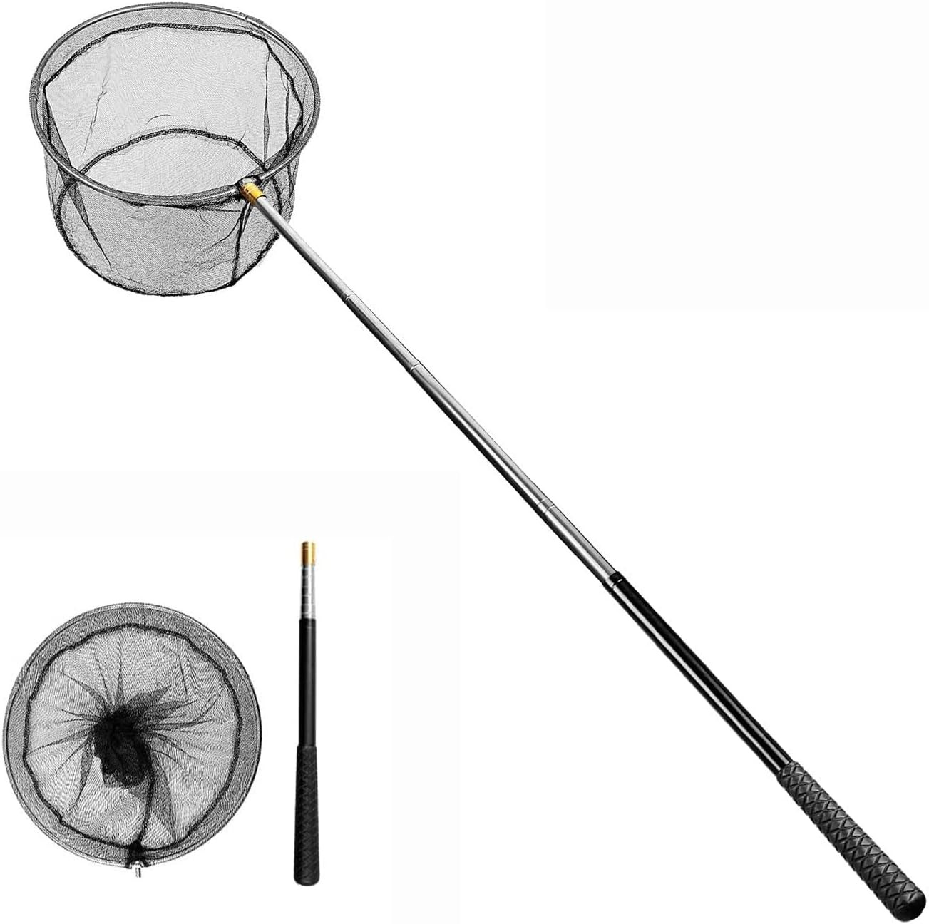 Pool Skimmer Net with Stainless Steel Telescopic Pole,58" Extendable Leaf...