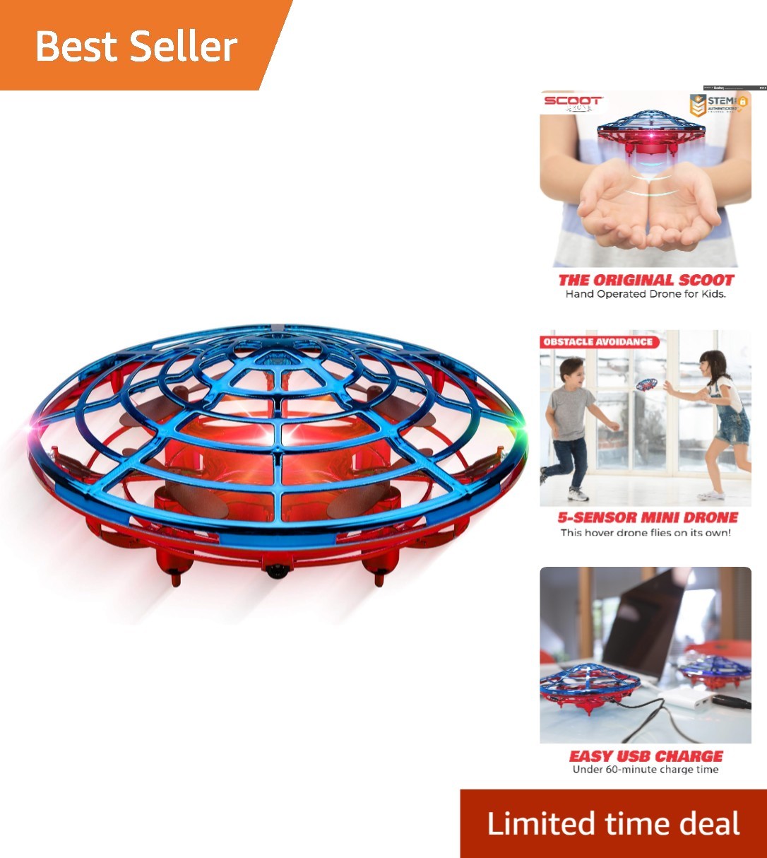Obstacle Avoidance Flying Orb Drone - Unique Webbed Design for Safe Indoor Play
