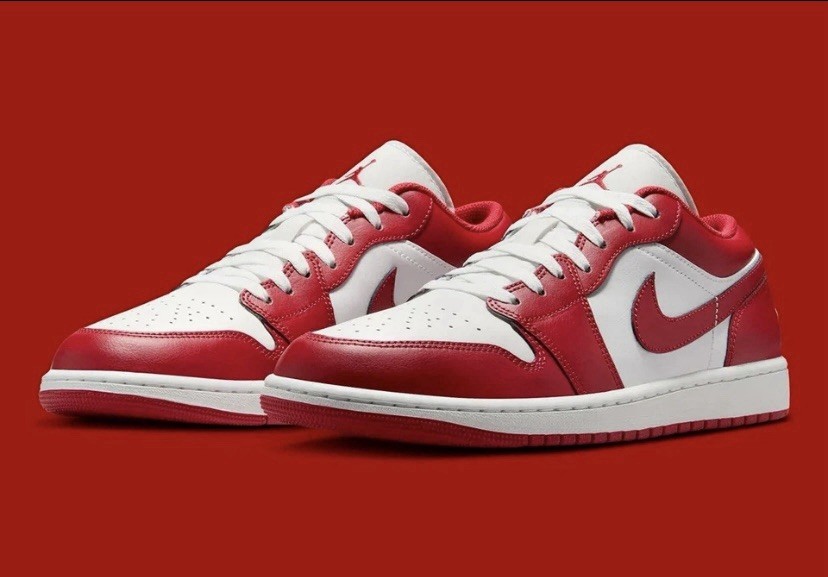 Nike Air Jordan 1 Low Shoes Summit White Varsity Red 553558-166 Men's Sizes NEW