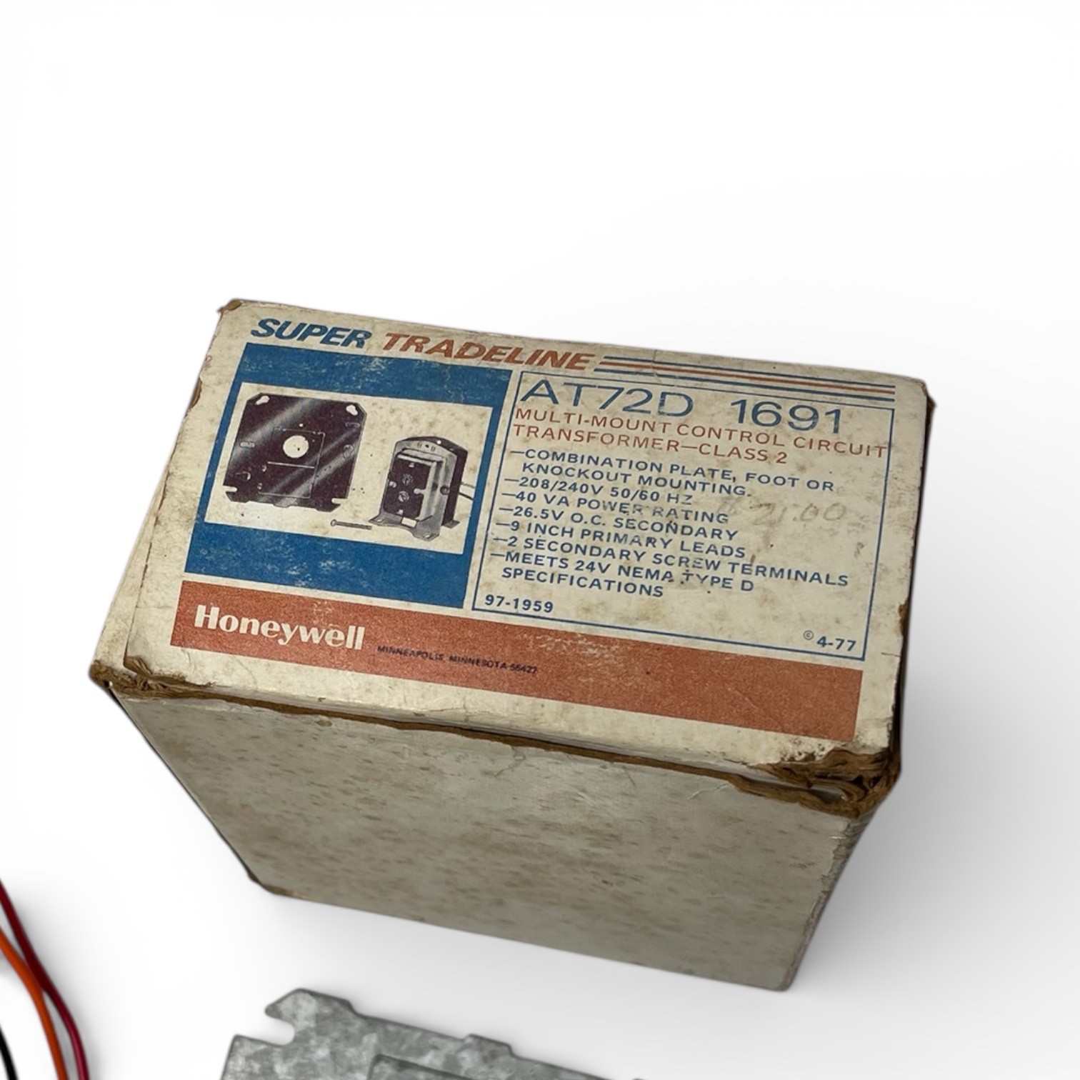 Honeywell AT72D 1691 Multi-Mount Control Circuit Transformer