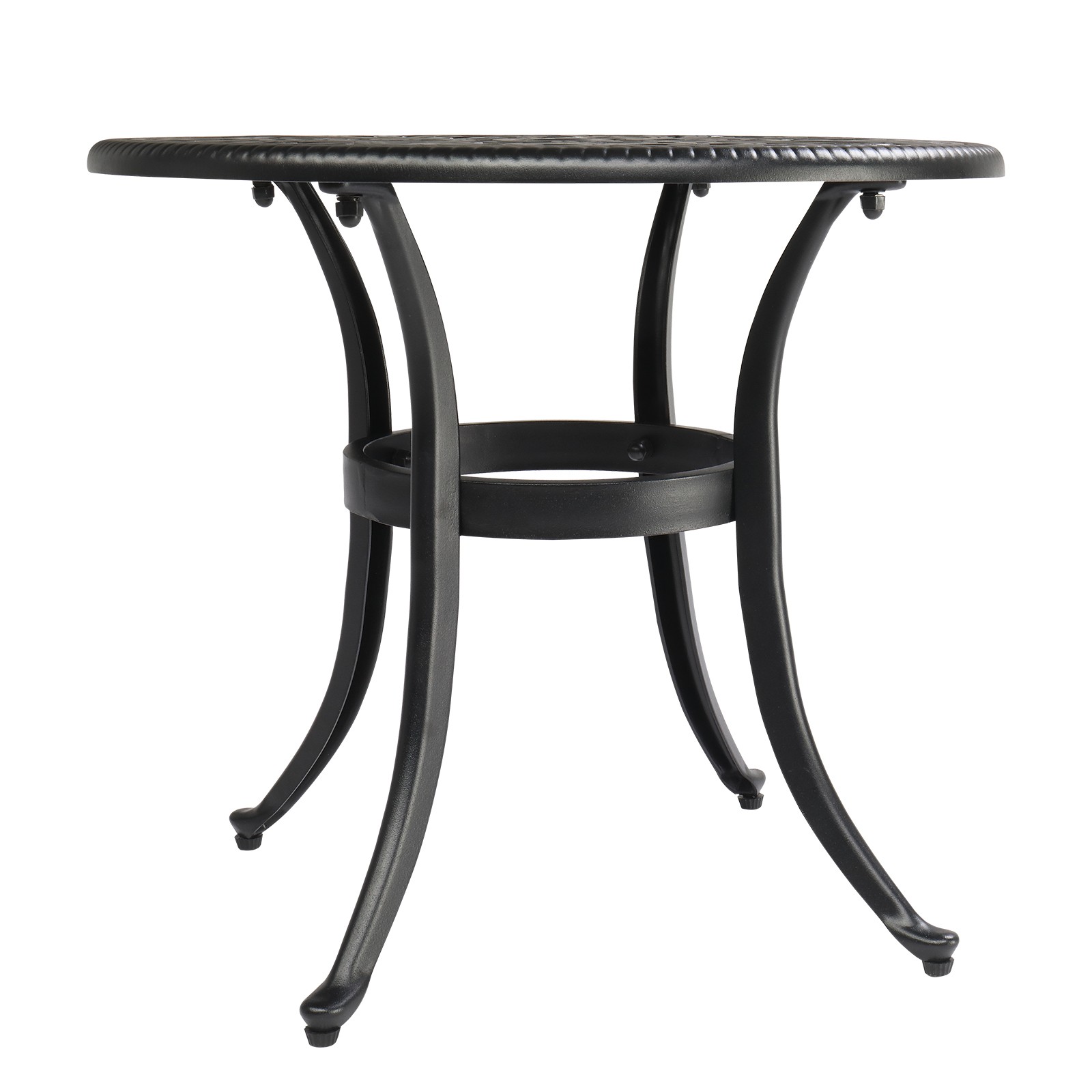 Phoenix Cast Aluminum Round Table, Patio End Table Side Table