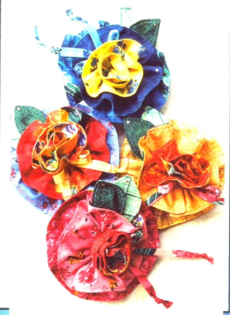 Peddlers of Danville ~ Fabric Roses/Flowers ~ Colorful Clip-Ons