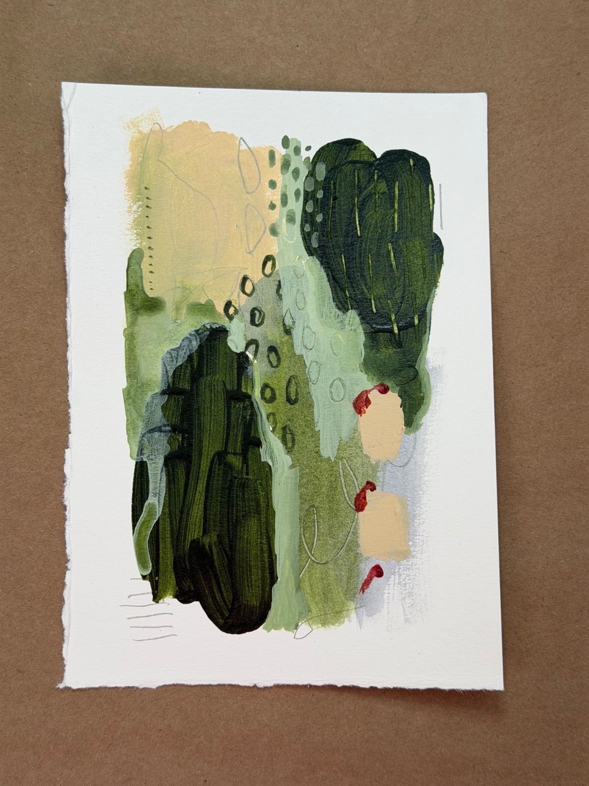 Original art OOAK acrylic painting and collage