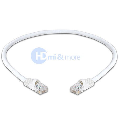 2x 1.5FT CAT5e Cable Ethernet Lan Network CAT5 RJ45 Patch Cord Internet White