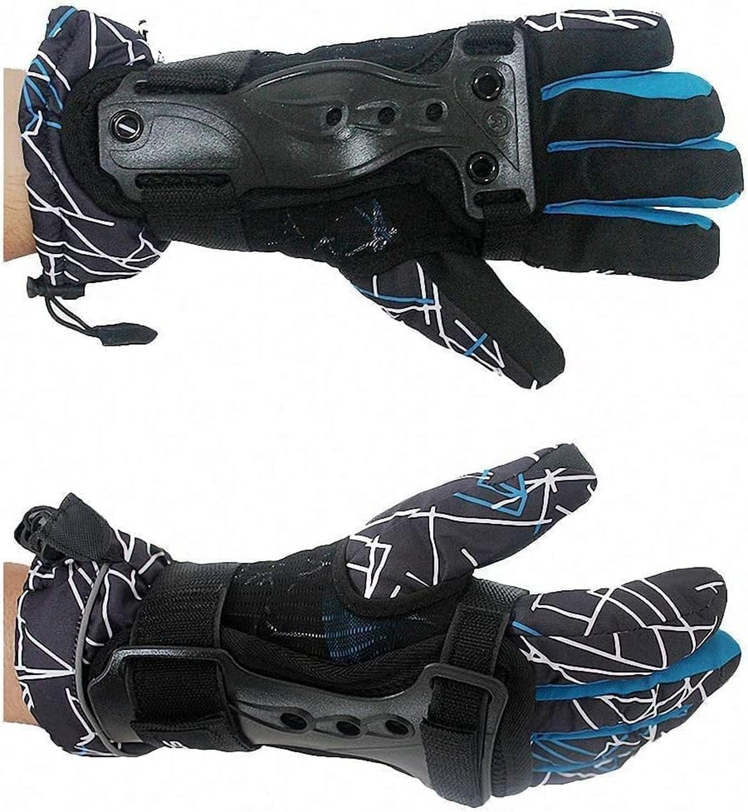 Skiing Gloves Roller Skating Wrist Palms Protective Gear Adjustable Gauntlets...