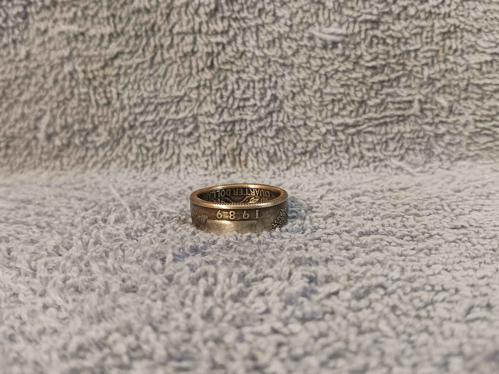 1989 Washington Quarters, Handmade Coin Ring, Size 8