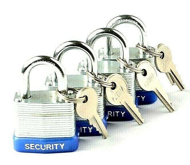 4 pc Laminated steel Padlock 30MM Case hardened steel shackles Short Shank Lock