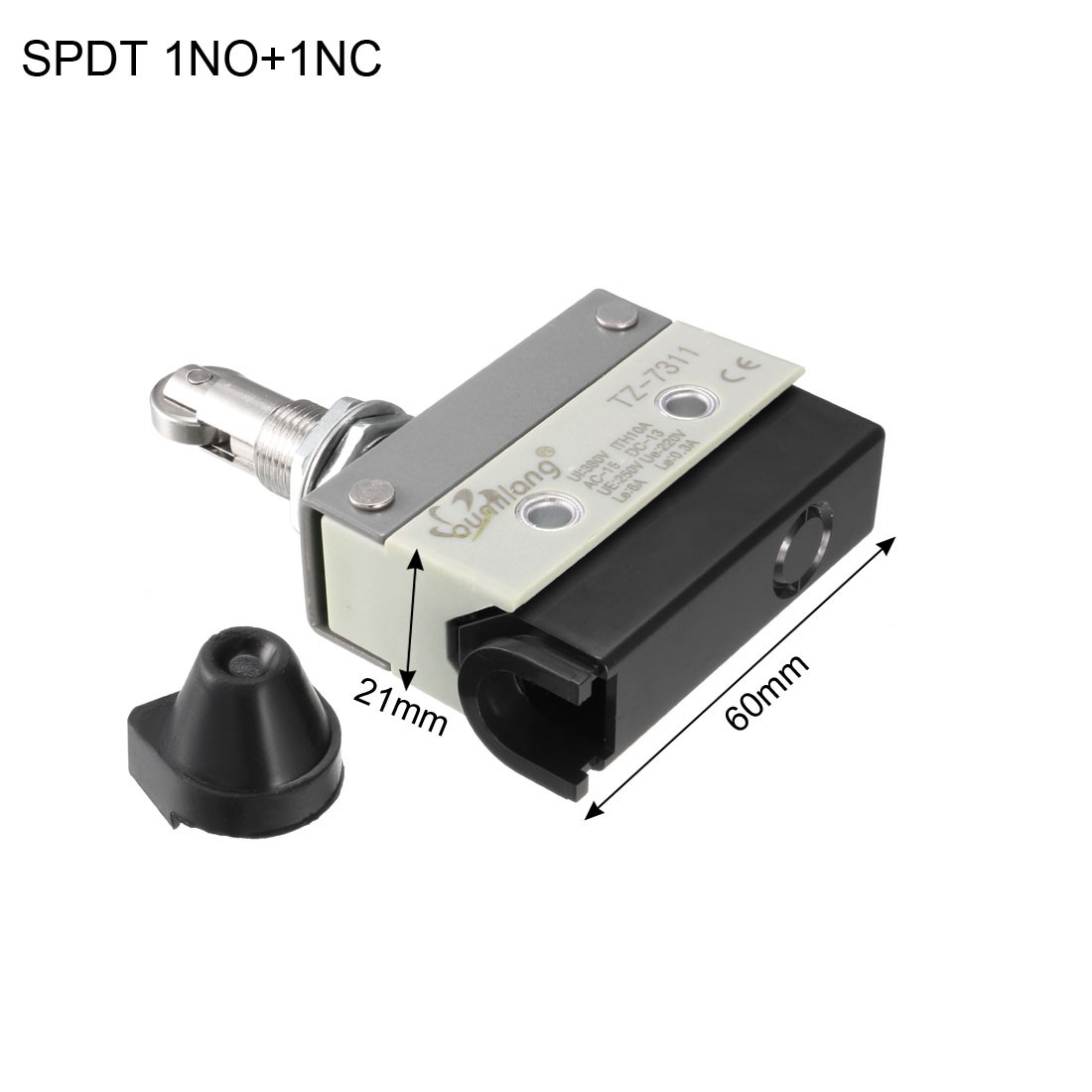TZ-7311 SPDT 1NO+1NC Panel Mount Roller Plunger Momentary Micro Limit Switch