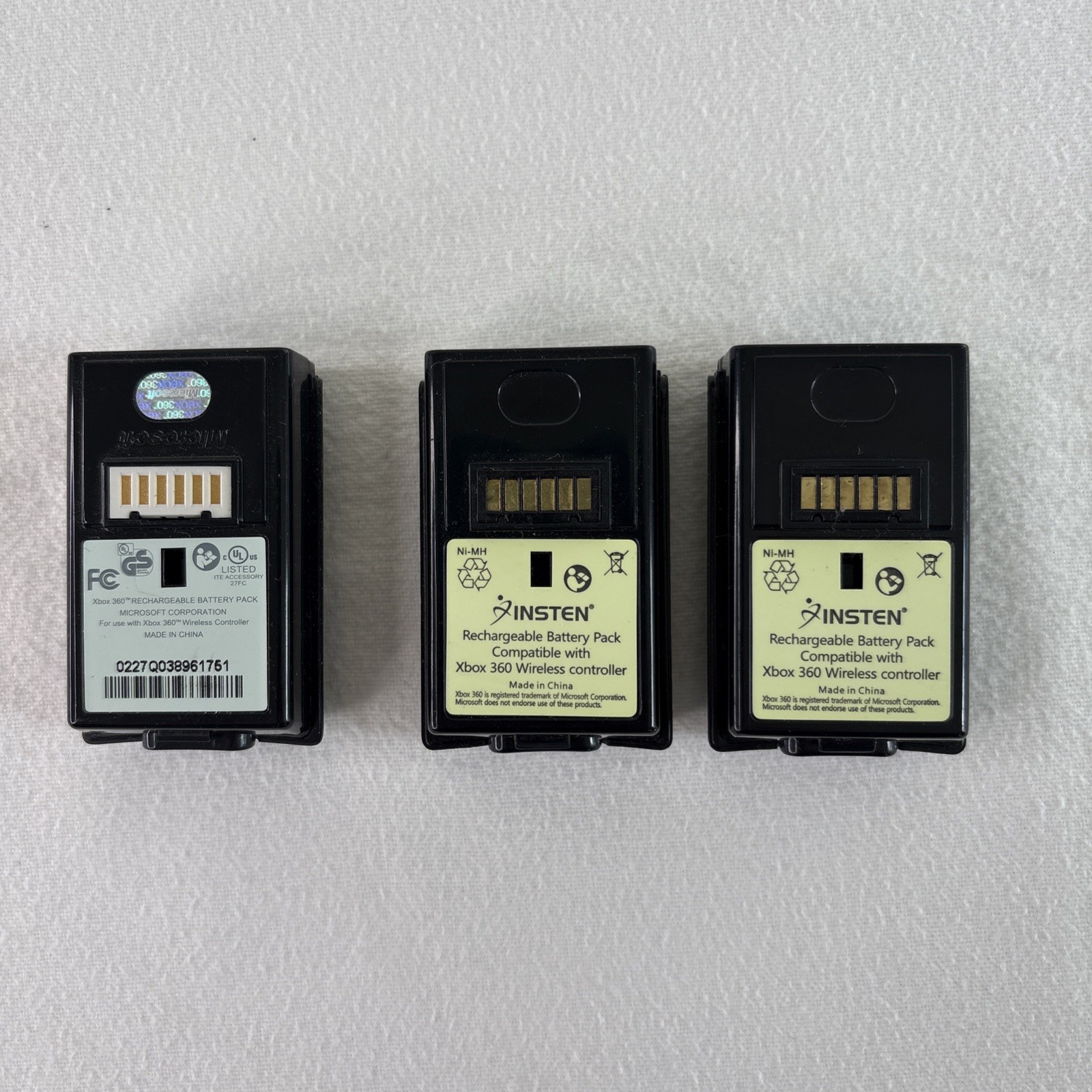 Microsoft Xbox 360 Rechargeable Battery Pack lot of 3 no cord - UNTESTED