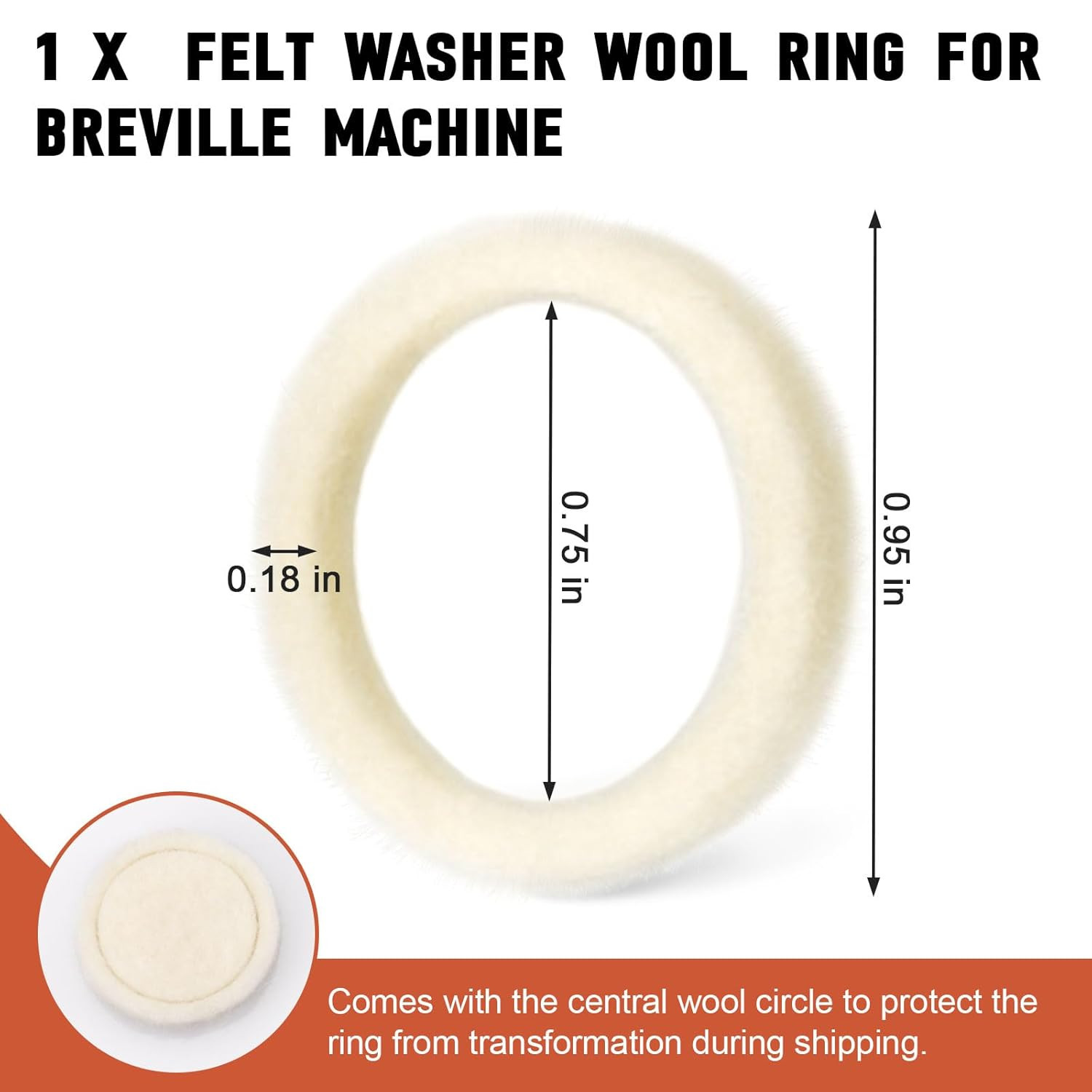 Felt Washer Lower Burr for Breville Espresso Machine Grinders BES870XL, SP000157