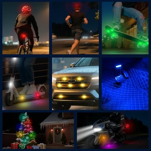 4PCS Wireless Led Strobe Lights for Car,USB Type C Rechargeable Flashing