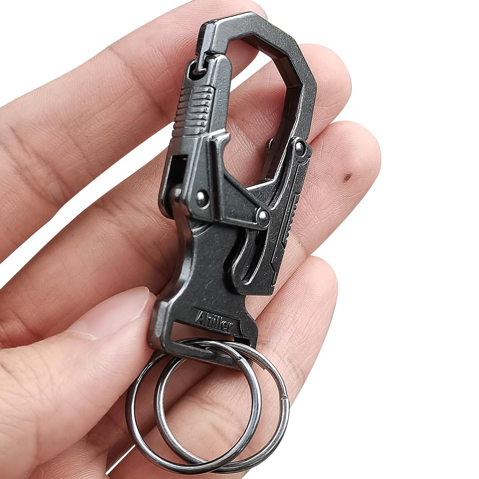 Ahiller Carabiner Clip Double-Lock Design,3”Keyring Zinc Alloy Car Keychai