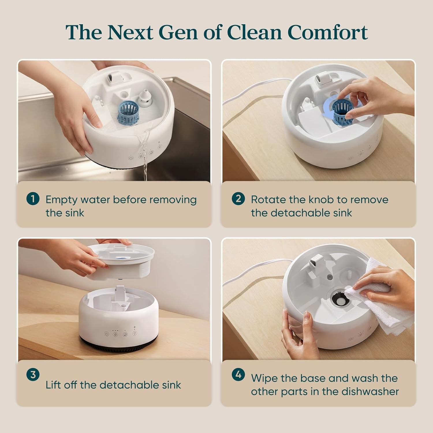 LEVOIT Humidifiers for Bedroom, 4.2L Top Fill for Large Room with 42H Runtime, D