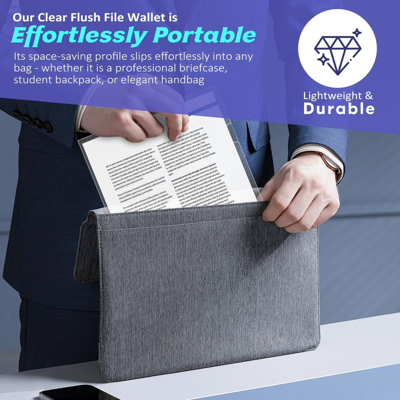 30 Pack Clear Document Folder Copy Safe Project Pocket L-Type Clear Plastic Fold