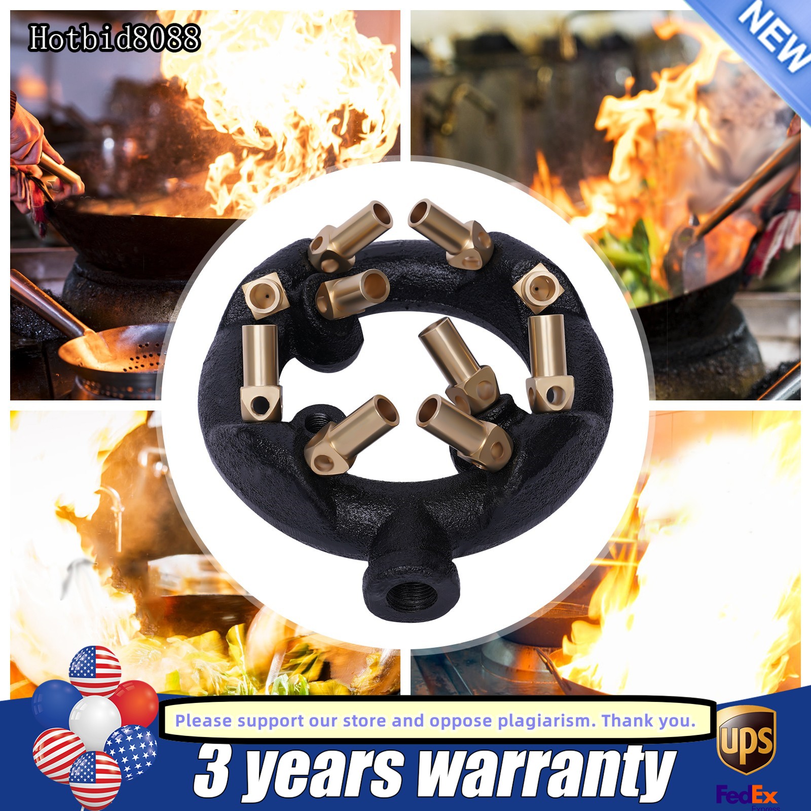 80,000 BTU/hour Natural Gas Fuel 10 Head Jet Burner High Burning Power Commerce