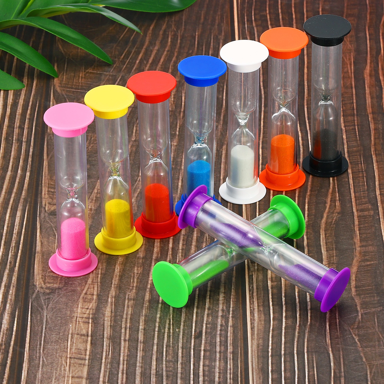 2 Minute Sand Timer, 6Pcs Small Sandy Clock, Count Down Sand Glass Black