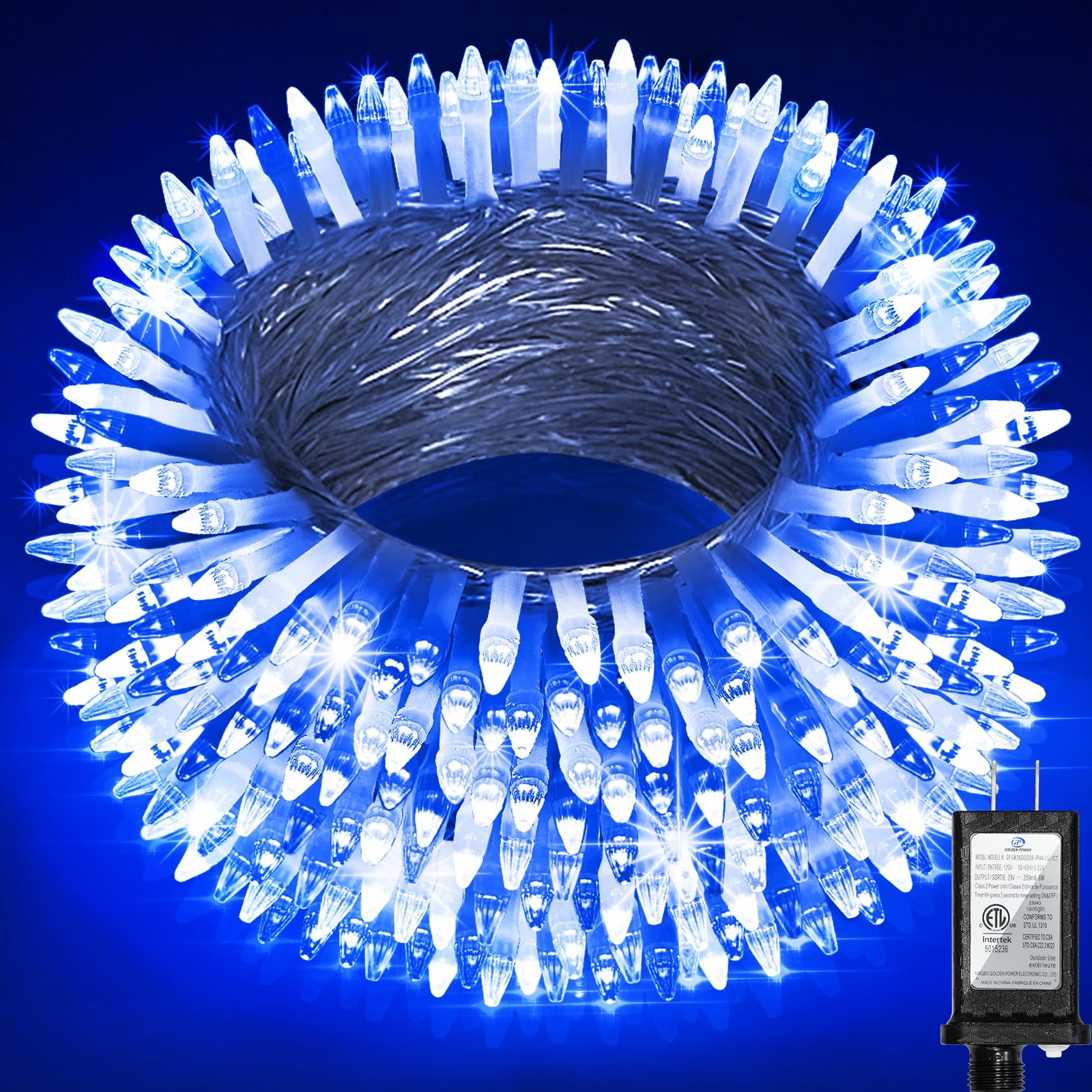 350LED Christmas Lights Indoor Outdoor, 90ft 90FT, Blue & Cool White