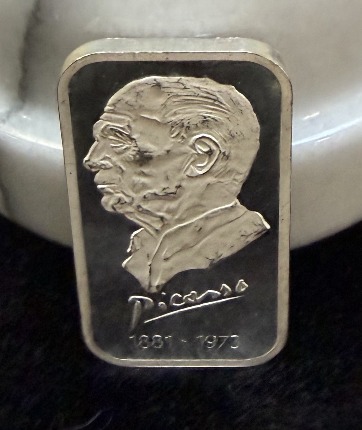 PABLO PICASSO, 1881-1973, 1oz. .999 FINE SILVER, TRIBUTE ART BAR!