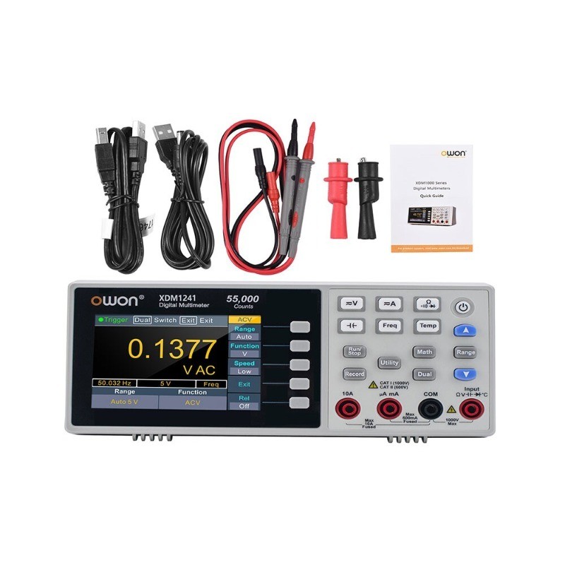 Digital Multimeter 3.5" Rechargeable 55000 Counts True RMS Meter Owon XDM1241