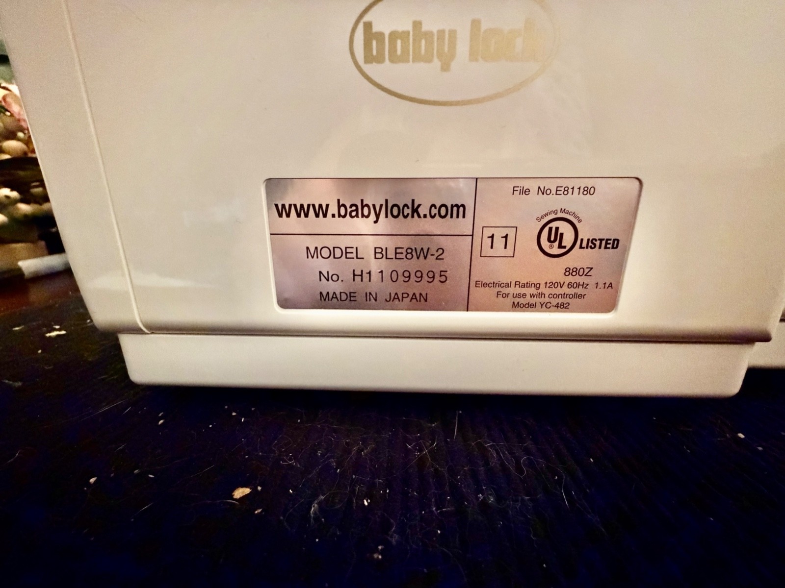 Baby Lock Evolution BLE8W-2 Electronic Serger w/Trolly