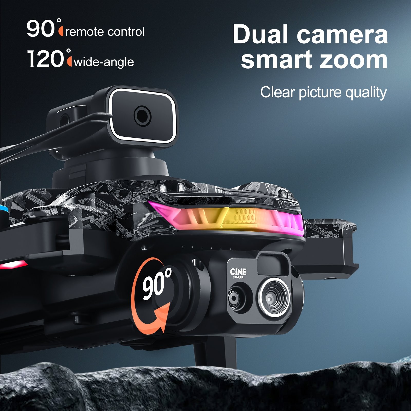 Drone WIFI FPV 4K Dual Camera Obstacle Avoidance Remote Control with Screen S160