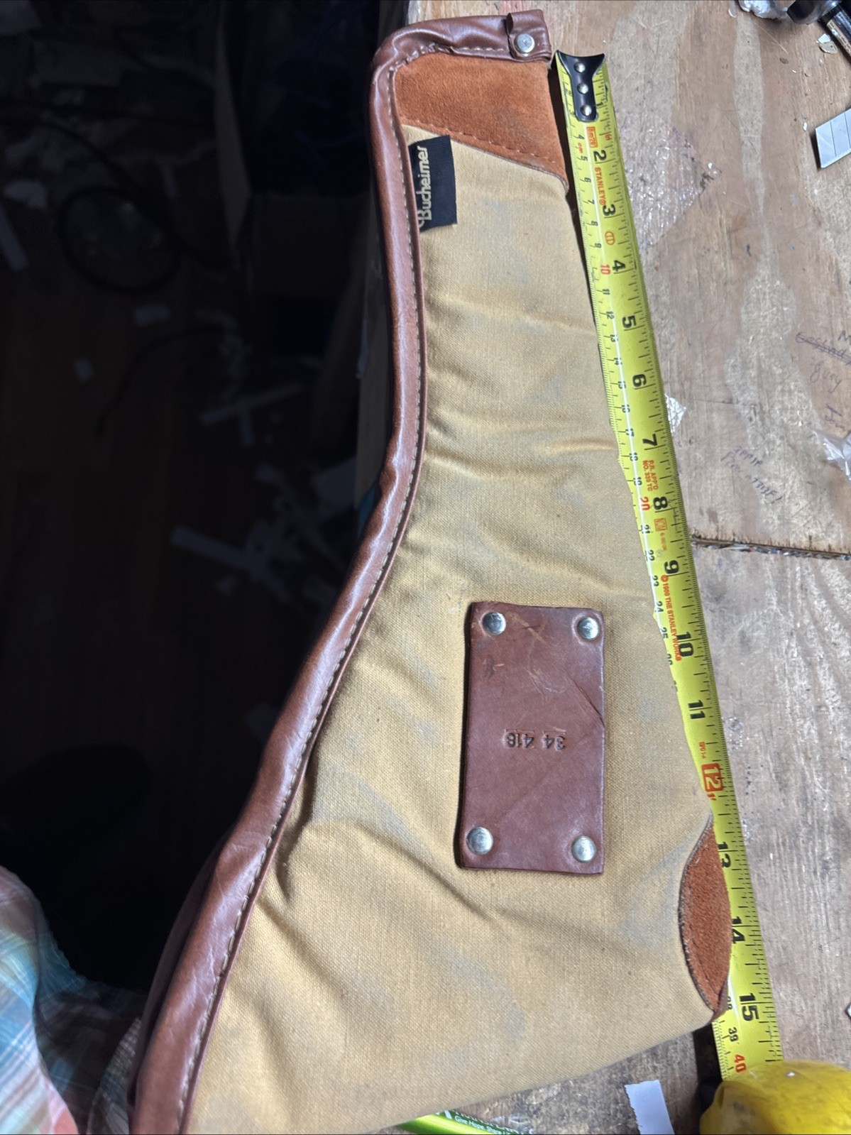 bucheimer gun case 34 418 Long Canvas Leather Pistol Case