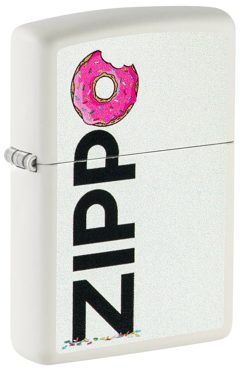 Zippo 46240, Zippo Frosted Doughnut Design, White Matte Lighter, NEW