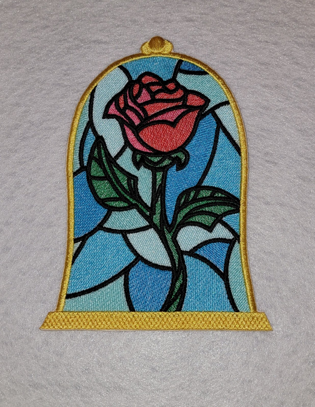 Belle Beauty and The Beast Rose DIY 3.75-inch Iron on Embroidered Applique Patch