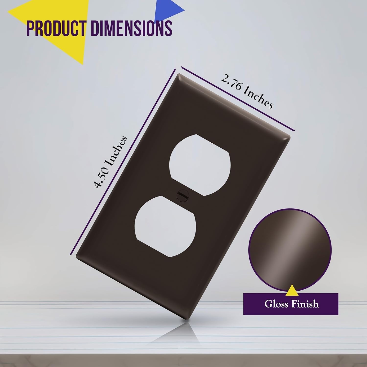 10 Unbreakable Brown Duplex Wall Plates with Gloss Finish - Perfect Home Upgrade